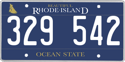 RI license plate 329542