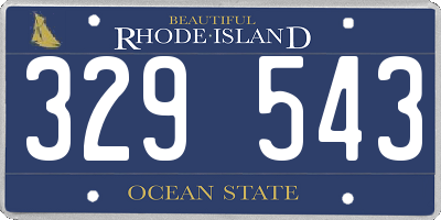 RI license plate 329543