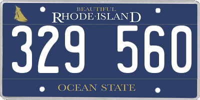 RI license plate 329560
