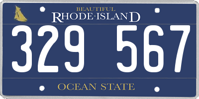 RI license plate 329567