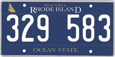 RI license plate 329583