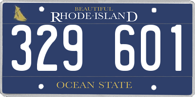 RI license plate 329601