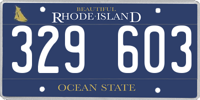 RI license plate 329603