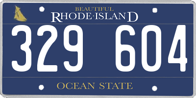 RI license plate 329604