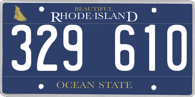 RI license plate 329610