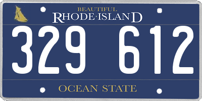 RI license plate 329612