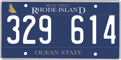 RI license plate 329614