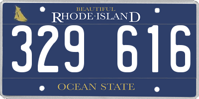 RI license plate 329616