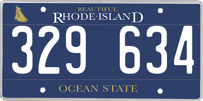 RI license plate 329634