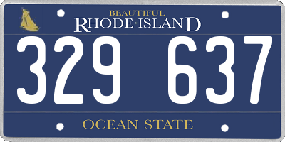 RI license plate 329637