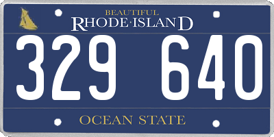 RI license plate 329640