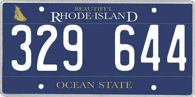 RI license plate 329644