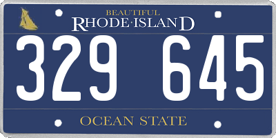 RI license plate 329645