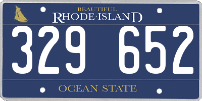 RI license plate 329652