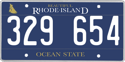 RI license plate 329654