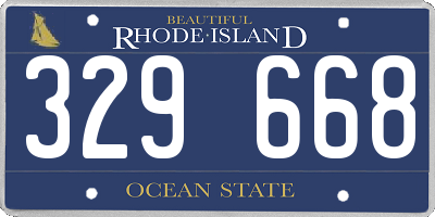 RI license plate 329668