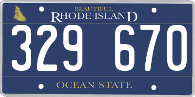RI license plate 329670