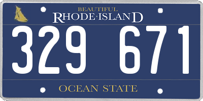 RI license plate 329671