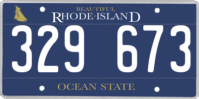 RI license plate 329673