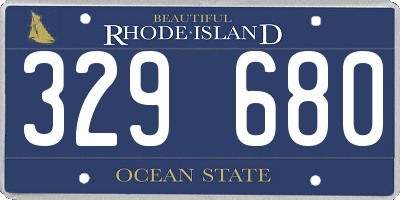 RI license plate 329680