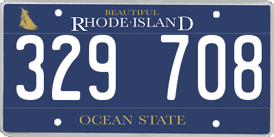 RI license plate 329708