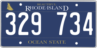 RI license plate 329734