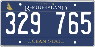 RI license plate 329765