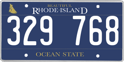 RI license plate 329768