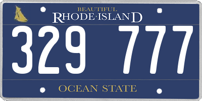 RI license plate 329777