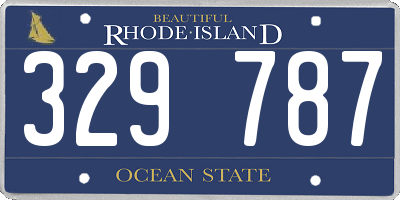 RI license plate 329787