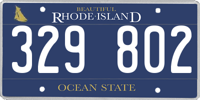 RI license plate 329802