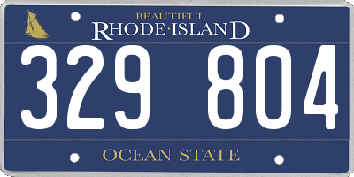 RI license plate 329804