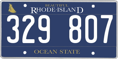 RI license plate 329807