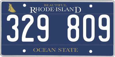 RI license plate 329809
