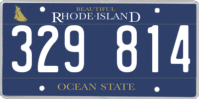 RI license plate 329814