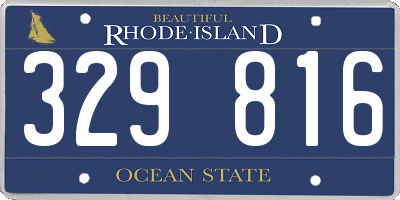 RI license plate 329816