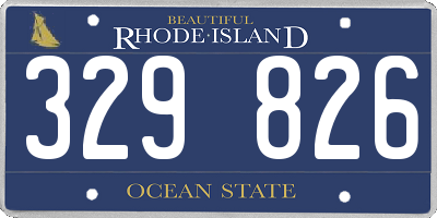 RI license plate 329826