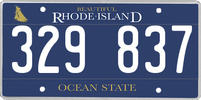 RI license plate 329837