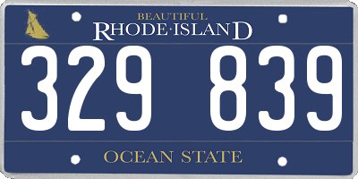 RI license plate 329839