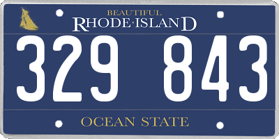 RI license plate 329843