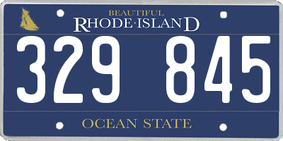 RI license plate 329845