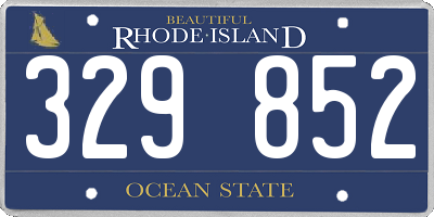 RI license plate 329852