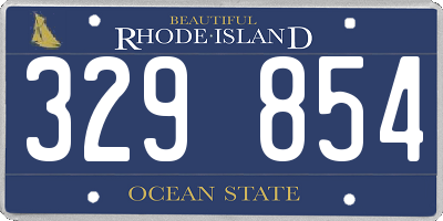 RI license plate 329854