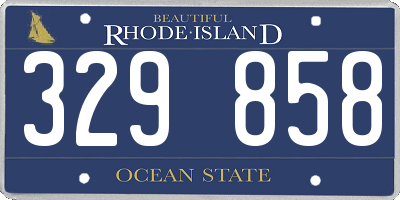 RI license plate 329858