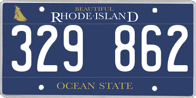RI license plate 329862