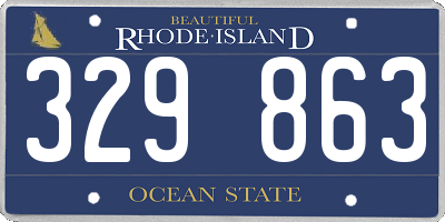 RI license plate 329863