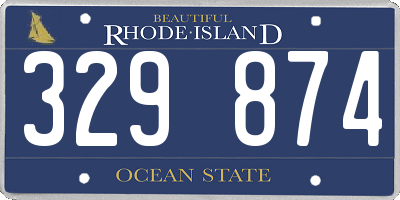 RI license plate 329874
