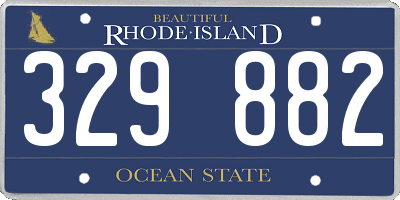 RI license plate 329882