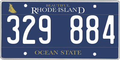 RI license plate 329884