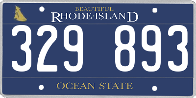 RI license plate 329893